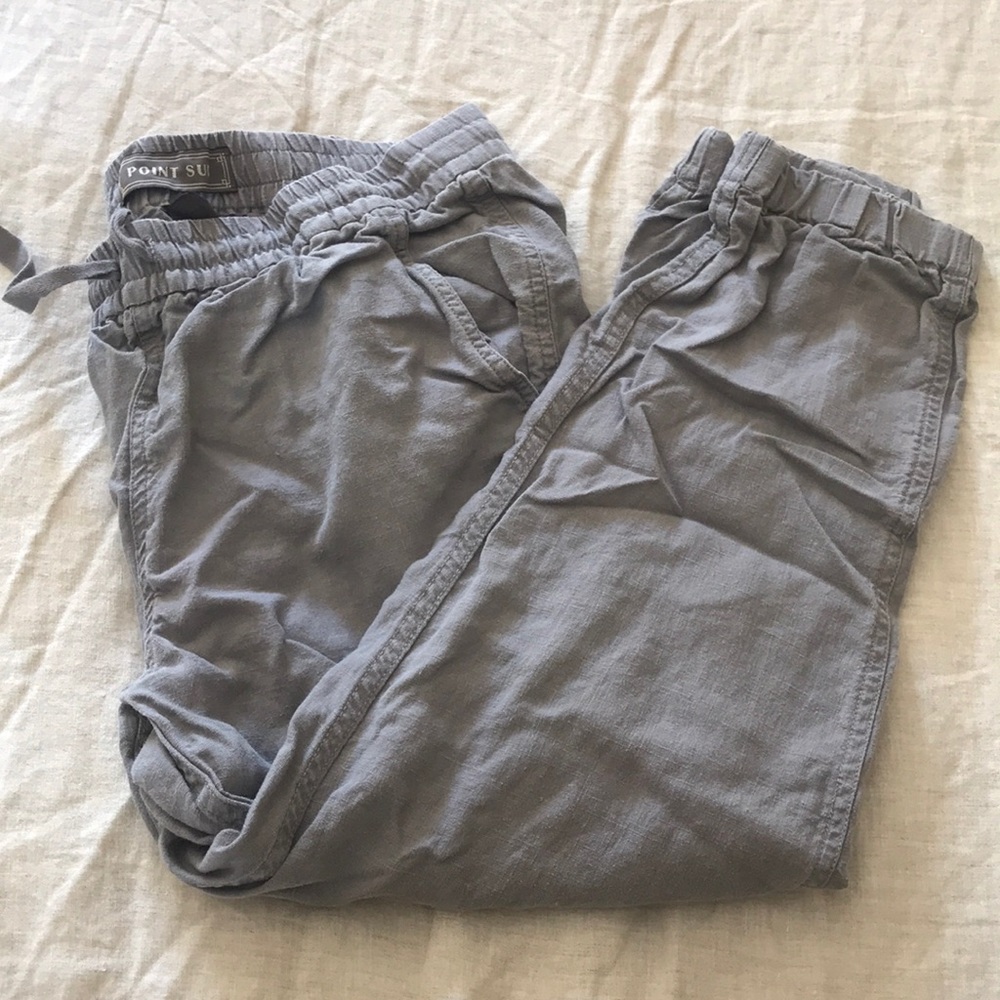 J Crew Point Sur Cropped Linen Blend Pants